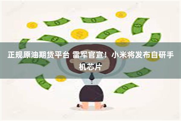 正规原油期货平台 雷军官宣！小米将发布自研手机芯片