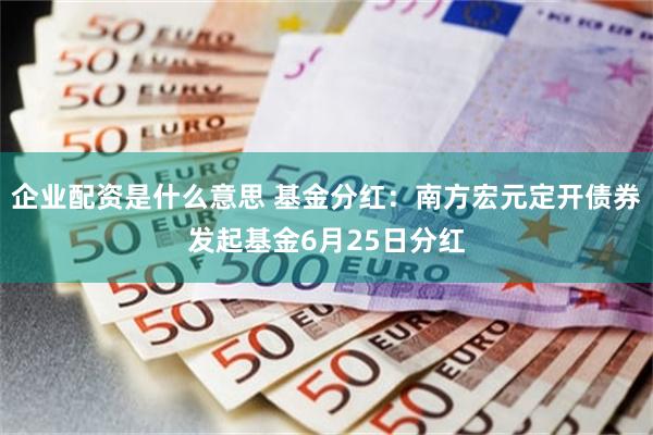 企业配资是什么意思 基金分红：南方宏元定开债券发起基金6月25日分红